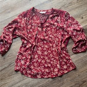 Floral Red Women's Top